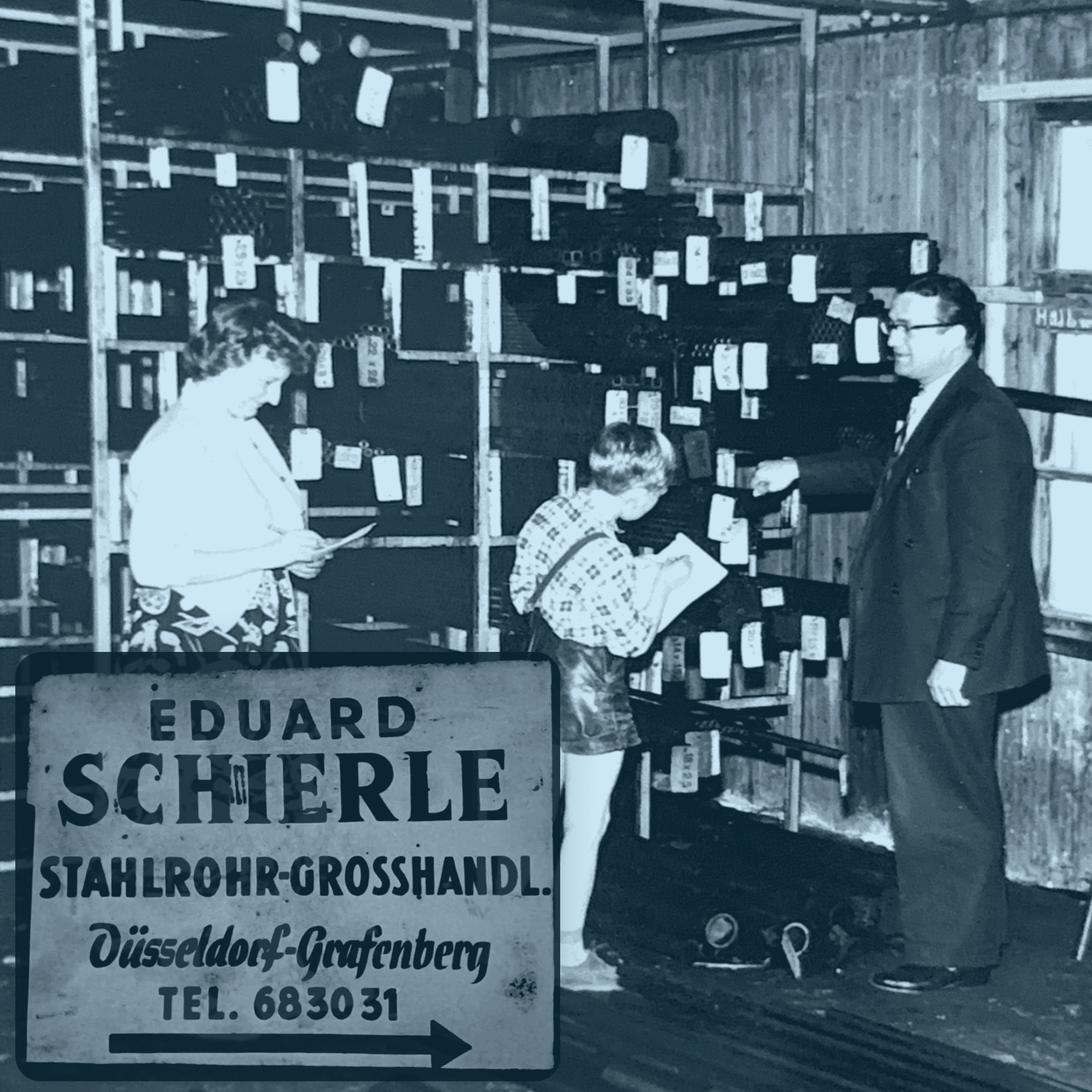 The original Eduard Schierle Stahlrohr-Großhandlung in Düsseldorf